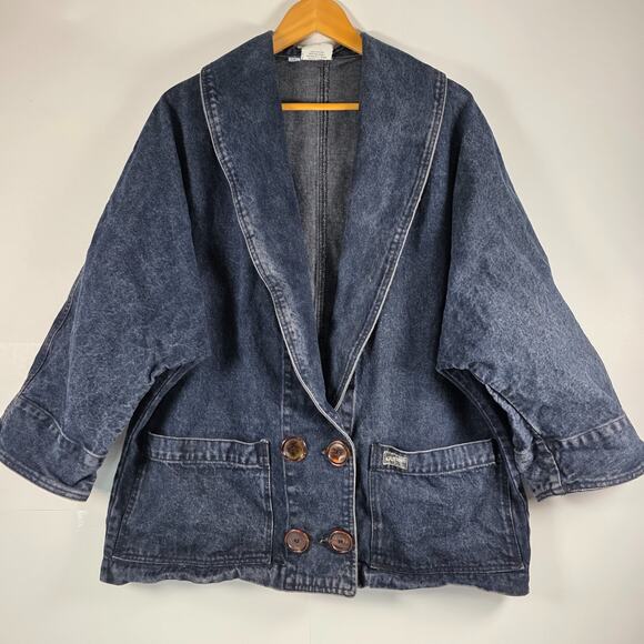 Vintage Georges Marciano for Guess Denim Jacket dolman sleeve Double BreastedUSA - Picture 1 of 10